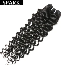 Spark Hair Unprocessed Brazilian Virgin Hair Weave Bundles 1 PC Loose Curly 100% Human Hair Extension 8-34 Free Shipping