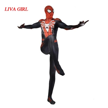 

Liva girl Men Amazing PS4 Spider Cosplay Costumes Spandex Lycra Zentai Bodysuit Men Spider Halloween Costumes