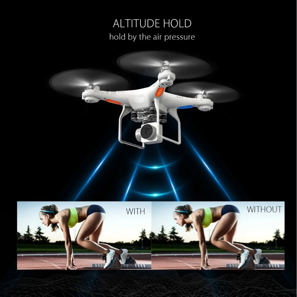 Lensoul Drone 4 канала 2,4 ГГц 2MP HD камера светодио дный ное освещение 6-Axis Gyro 360 градусов Rolling Quadcopter APP Set высота дистанционного БПЛА