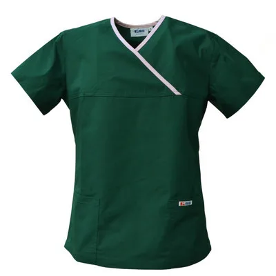 Летний женский медицинский скраб для больниц, набор одежды, стоматологическая клиника и салон красоты, униформа медсестры, модный дизайн, тонкий крой - Цвет: Зеленый
