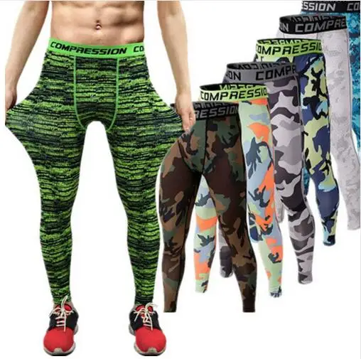 Камуфляжные мужские компрессионные колготки, спортивные штаны для бега, обтягивающие леггинсы, штаны для спортзала, баскетбола, штаны для бега, фитнеса, бега