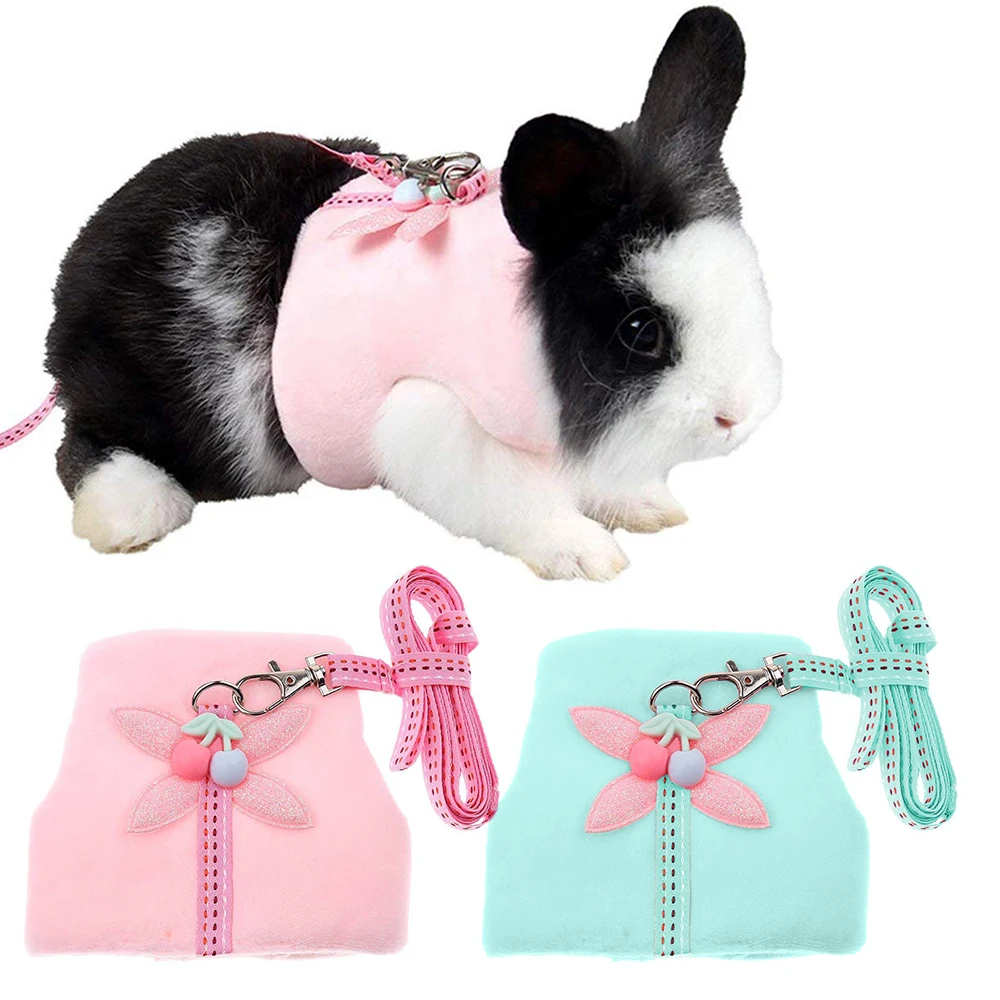 

Cute Pet Clothes & Leash Hamster Rabbit Guinea Pig Rat Ferret Small Cat Breathable Harness Leash Lead Straps Accessories D20