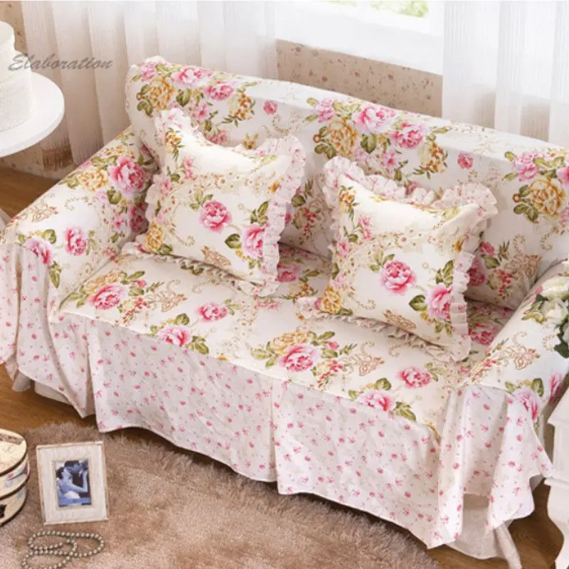 Floral Print furniture Sofa Cover Cushion Home Textile Covers For Couch