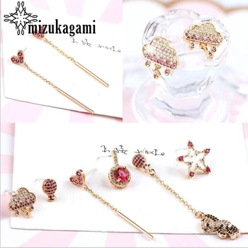 

10pcs/lot Zircon Heart Cloud Of True Golden Base Earrings Connector DIY For Drop Earrings Jewelry Making Accessories