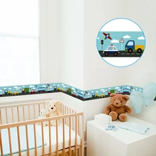 

Bus Car Traffic Air Plane Vinyl Borders Waist line Decal Wall Sticker for Children Kid Baby Nursery