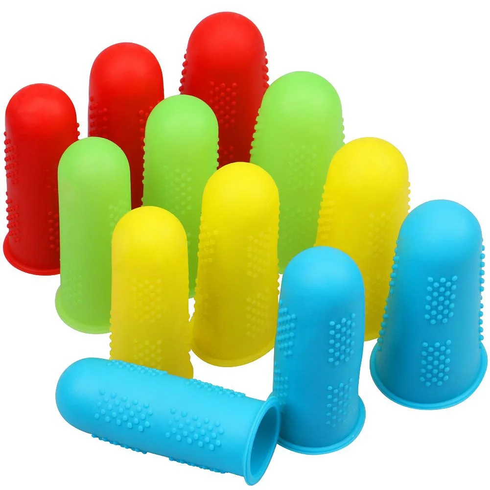 

Hot Glue Gun Finger Caps 3/5 Pieces Guitar Finger Protector Silicone Non-slip High Temperature Resistant Anti-Hot Fingers Guard