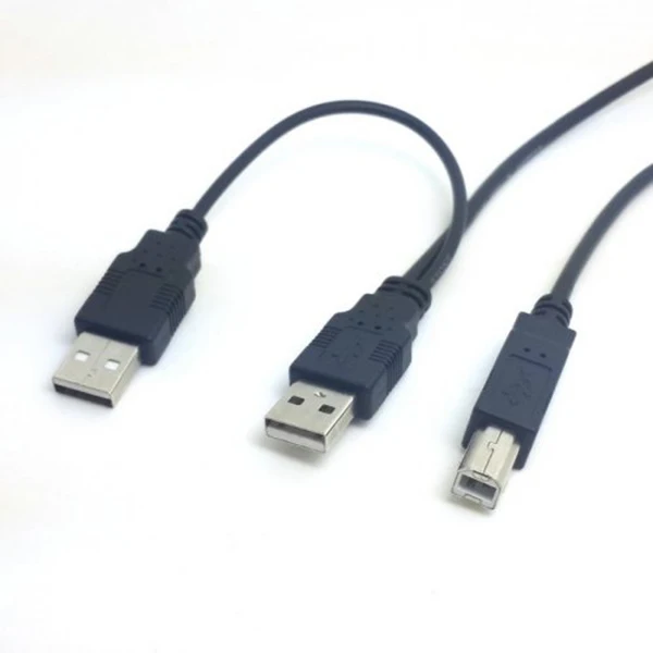 Двойной USB 2,0 мужчин и стандартный B Мужской Y кабель 80 см для принтера и сканер внешний жесткий диск