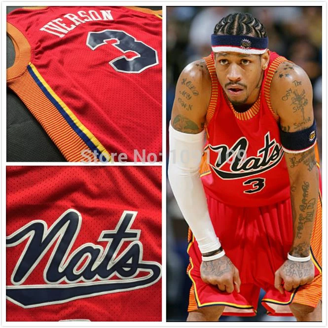 men Allen Iverson Nats Jersey, Stitched #3 Allen Iverson Syracuse