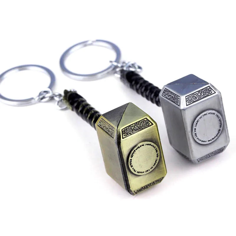 

Marvel Comics The Avengers Thor's Hammer Keychain New Mjolnir Pewter Super Hero Hammer Keyring Thor Chain Ring Key Jewelry Gift