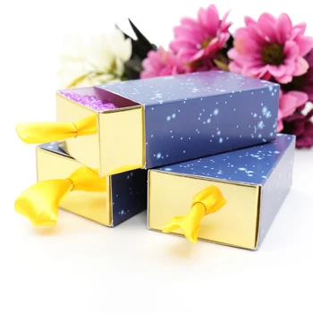 

50 pcs romantic starry sky wedding decoration Kraft DIY Drawer shape paper candy box party decoration storage gift package box