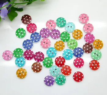 

100Pcs Mixed Round Dot Wooden Buttons Flatback Cabochon Scrapbooking Crafts Wood Knopf Bouton Decor Diy Accessories