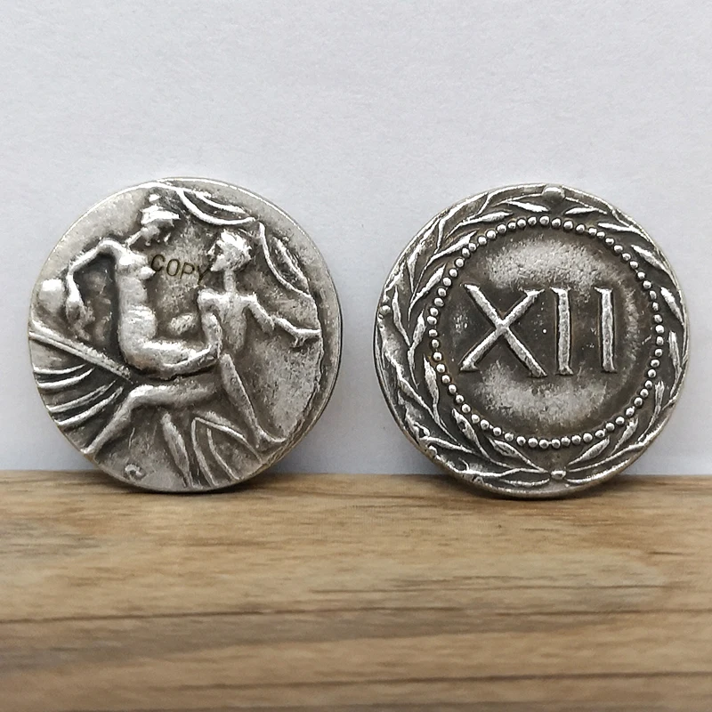 16 видов стилей греческий секс монеты предметы коллекционирования имитация монеты Реплика день рождения римские древние подарки значок - Цвет: XII