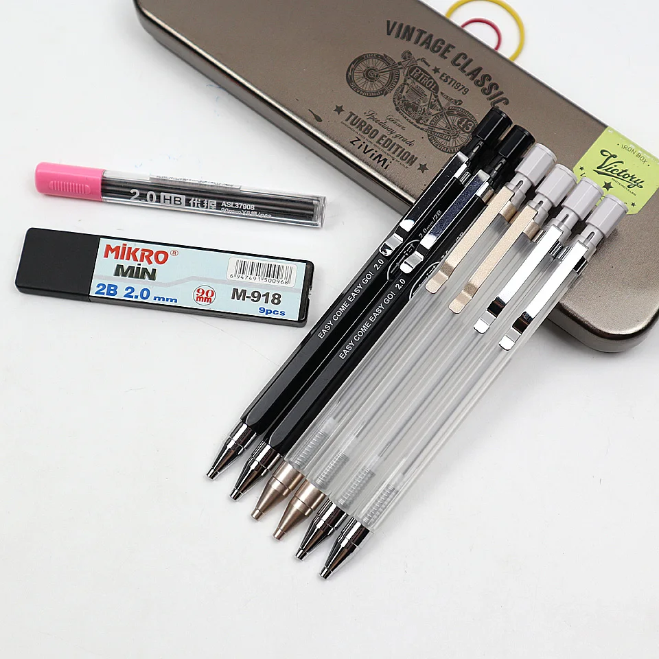 

2018 M&G Mechanical Pencil 2.0mm Own a Sharpener 2B~HB Pencil Refills Automatic Pencil Drawing Sketch Office Supplies Stationery