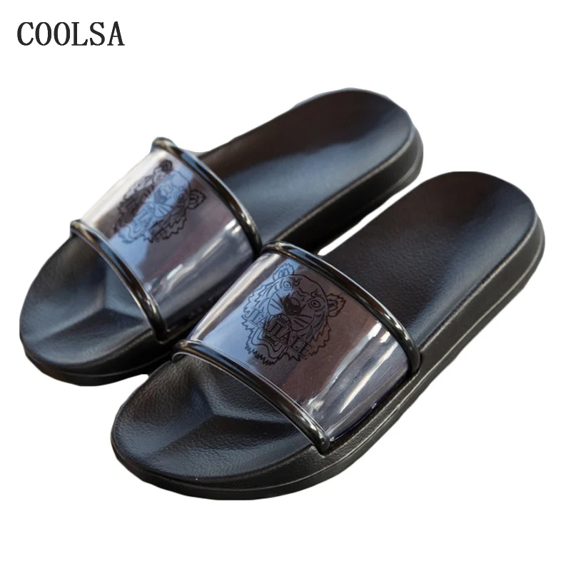 

Transparent Slippers Women Clear Slides Flat Soft Non Slip Comfortable Home Slippers Summer Woman Indoor Flip Flop Beach Sandals