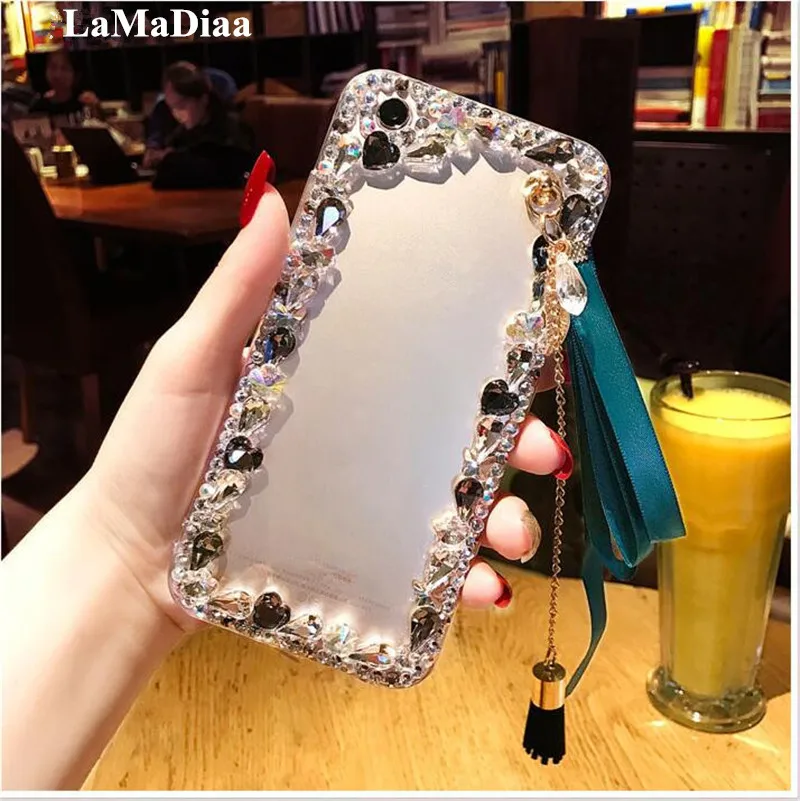 Для iPhone 11 Pro MAX XS XR 6 7 8 6plus 7/8plus Прозрачный чехол для телефона с цветком и стразами