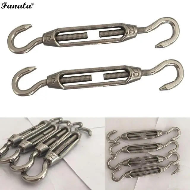 4Pcs Stainless Steel Hook Turnbuckle Straining With working