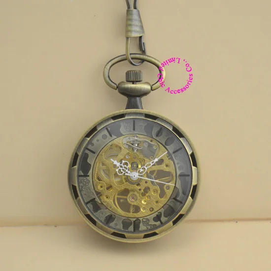 Новая модная Высококачественная винтажная Ретро Античная бронзовая мужчины дед подарок стимпанк Механические карманные часы час с цепью