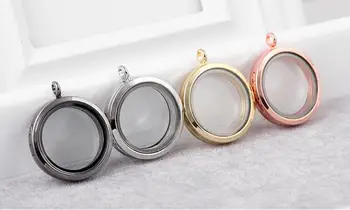 

10pieces 30mm 30*30*7mmm Zinc Alloy Openable Round Memory Photo Magnet Glass Living Floating Locket necklace pendant