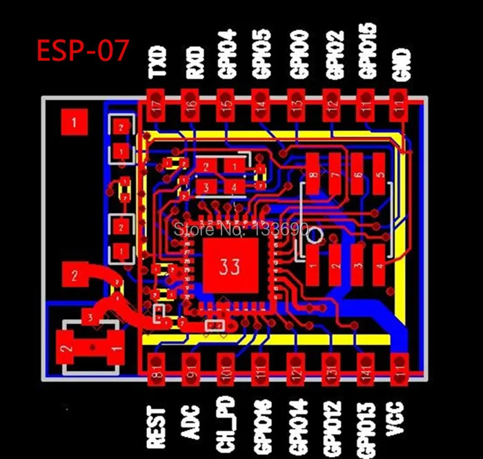 1 шт. ESP8266 ESP07 Wifi модуль SPI Серийный беспроводной приемопередатчик ESP-07 без антенны