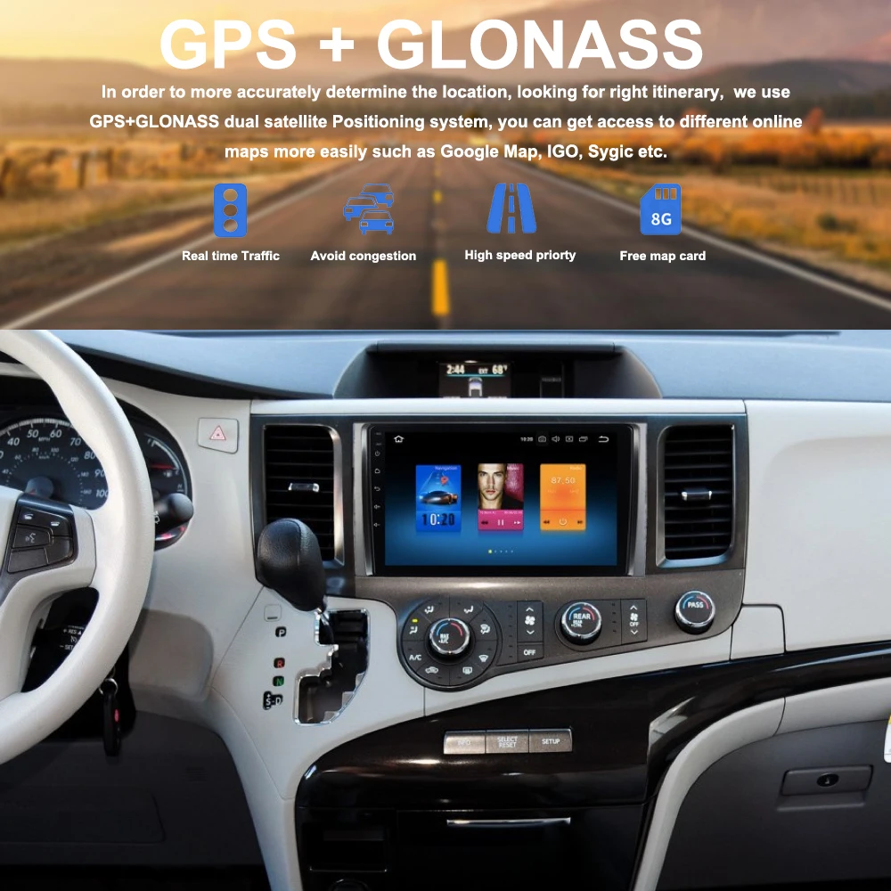 Автомагнитола 1 din Android 9 0 для Toyota Sienna XL30 мультимедиа 2010 2011 2012 2013 2014 дюймов 2.5D IPS