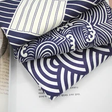 Японский волнистый принт, твил, хлопковая ткань, Лоскутная Ткань, ручная работа, рукоделие, ткань, текстильные постельные принадлежности для дома, материал