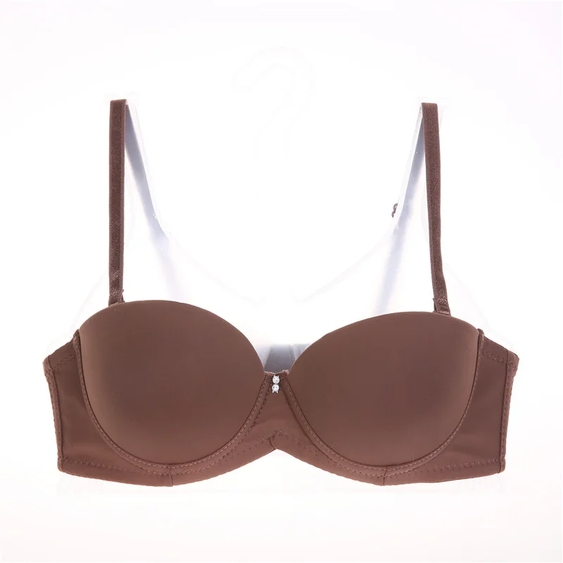 Half cup Thick Paded Push Up Bra Seamless Underwear for small breast student girl wedding dress bra support chest women bra 6