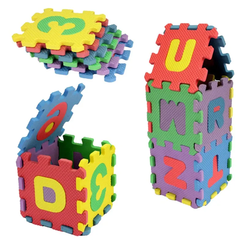 36 Pcs Baby Kids Digital Alphabet Bubble Puzzle Mats Alphanumeric