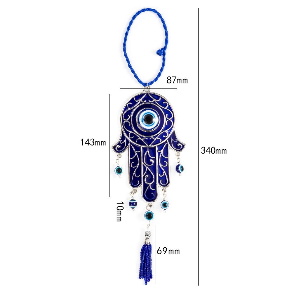 Lucky Eye Hamsa Hand Keychain Car Keychain Home Wall Hanging Tassel Charms Key Ring Amulet Kabbalah Hand Fatima EY5273