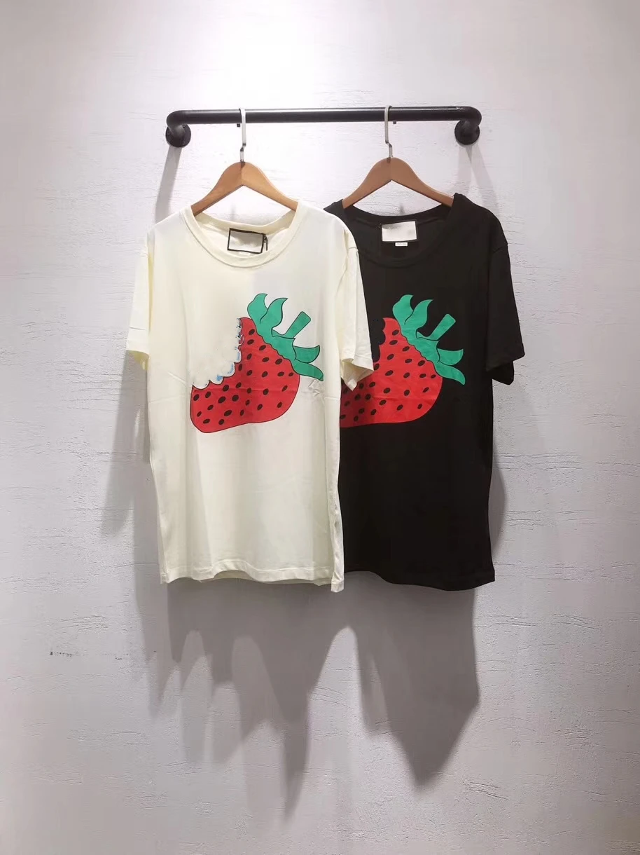 

Sweet Strawberry Print Tshirt Women 2019 Summer Cute Kawaii Tees Streetwear oversize Cotton Femme