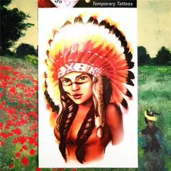 Shnapign индейских племен леди Временные татуировки Средства ухода за кожей Книги по искусству флеш-тату Наклейки 12*20 см Водонепроницаемый