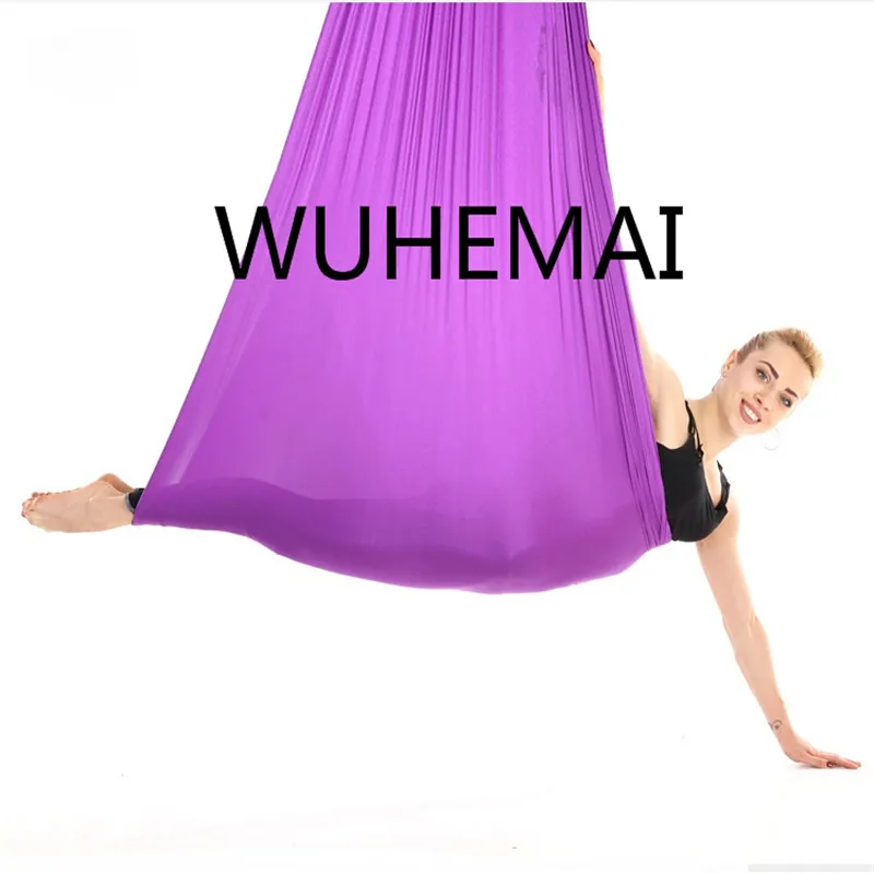 Koop Wuhemai Vlucht Anti gravity yoga hangmat swing stof Antenne Tractie Apparaat De professionele yoga riem van de elastische yoga hall