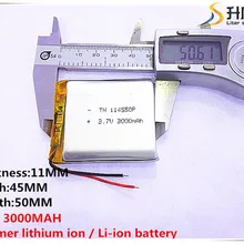 Li-po 3,7 V, 3000 мАч, [114550] PLIB(полимерный литий-ионный аккумулятор) литий-ионный аккумулятор для планшетных ПК, gps, mp3, mp4, сотовый телефон, динамик