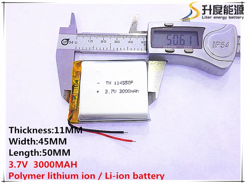 Li-po 3 7 В 3000 мАч [114550] плиб (полимерный литий-ионный аккумулятор) аккумулятор для