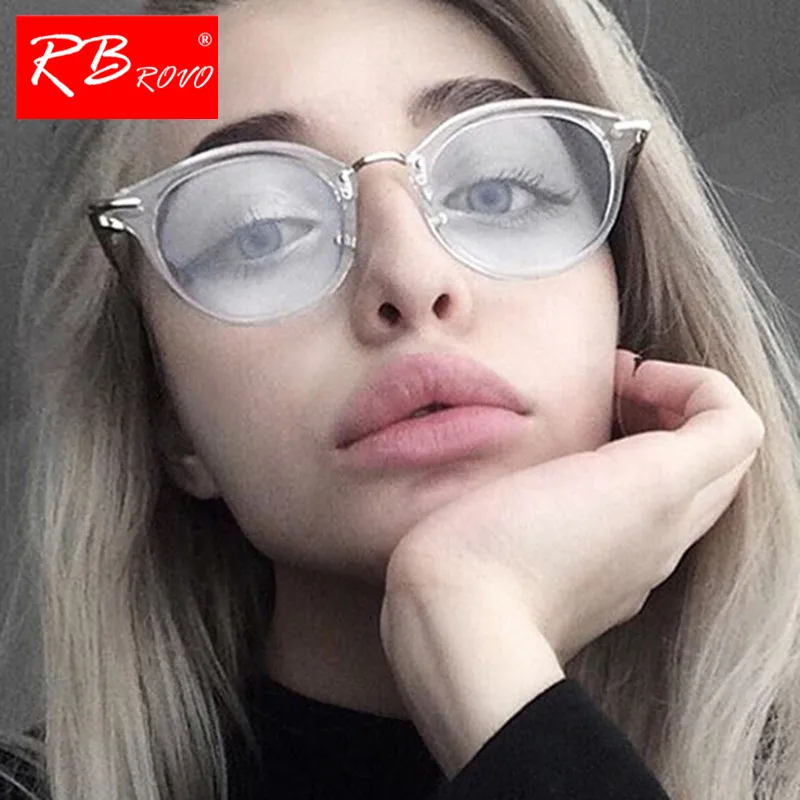 

RBROVO 2019 Transparent Metal Sunglasses Women Mirror Classic Vintage Street Beat Glasses Men Eyewear Oculos De Sol UV400