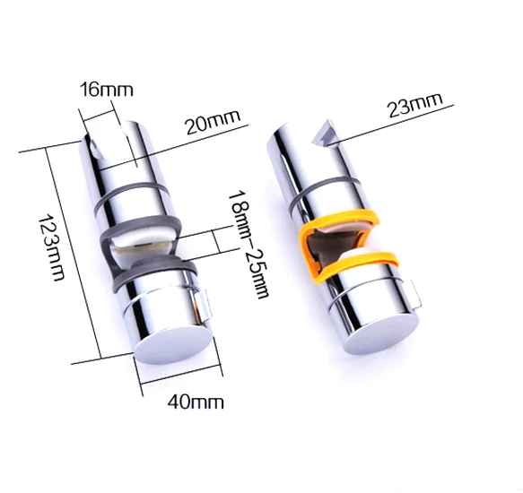 Душевые кронштейны 18-25 мм Регулируемый скользящий зажим для душевой рейки ABS хромированный держатель кронштейн слайдер экологически чистые инструменты для ванной комнаты