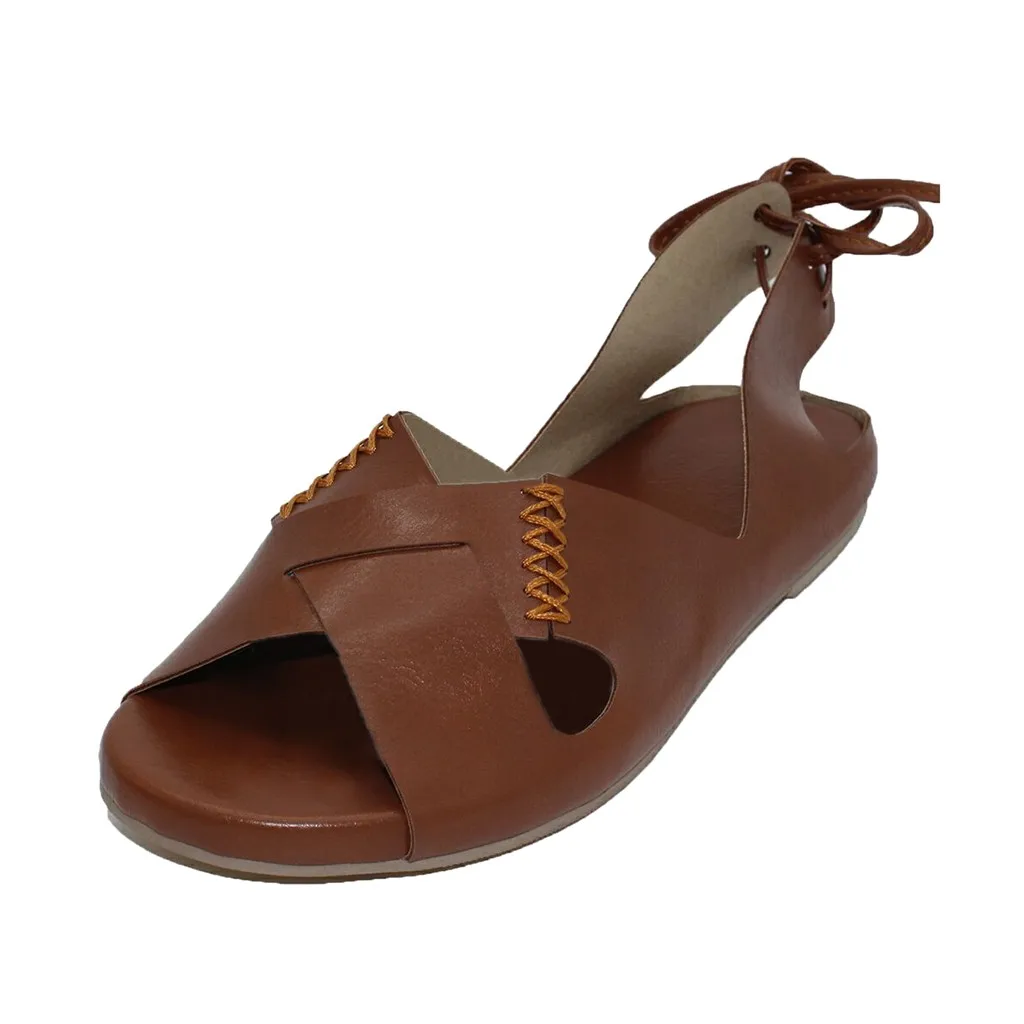 CHAMSGEND; женские летние сандалии; повседневная обувь на плоской подошве с перекрестными ремешками; пляжная прогулочная обувь; повседневные уличные сандалии с открытым носком