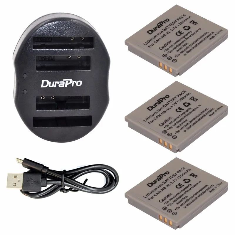 Canon Battery Pack Nb-4l 2-Pack NB-4L Batteries Charger For - Main Image