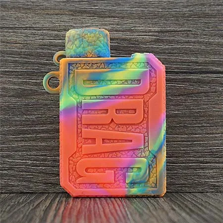 Texture Case for VooPoo Drag nano Protective Silicone Sleeve Cover Wrap fit vape VOOPOO Darg nano pod - Цвет: rainbow