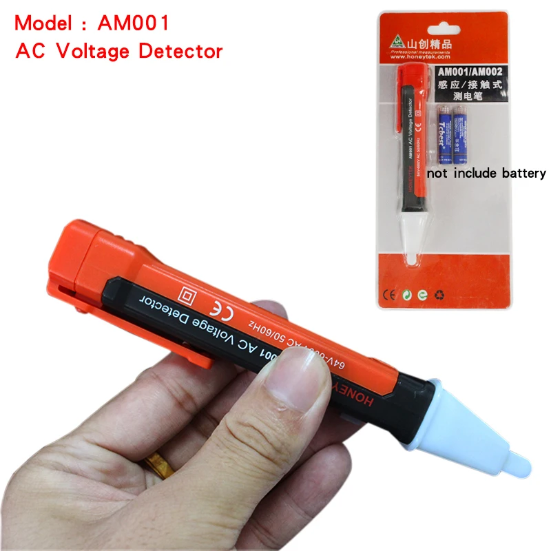 

AM001 Non-contact pen voltage detector sensor teste electric socket wall LED light indicator 64-600V inductioAC voltage detector