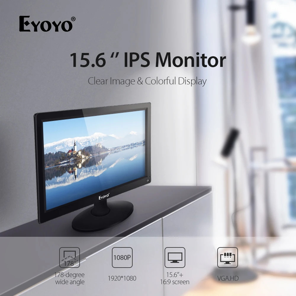 EYOYO 15," ips HDMI lcd монитор дисплей FHD 1920x1080 Видео цветной экран с AV VGA BNC USB для ТВ ПК CC tv камера безопасности DVD