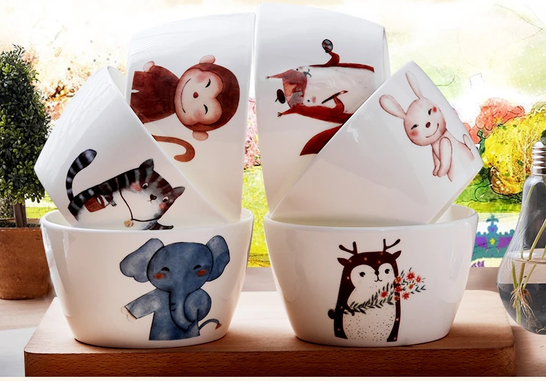 5 дюймов bone china детская обеденная чаша креативная Керамическая Детская тарелка