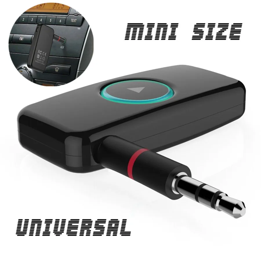 

Universal Mini Car Wireless Bluetooth 4.0 Stereo Music Audio Receiver 3.5mm Adapter Speaker AUX