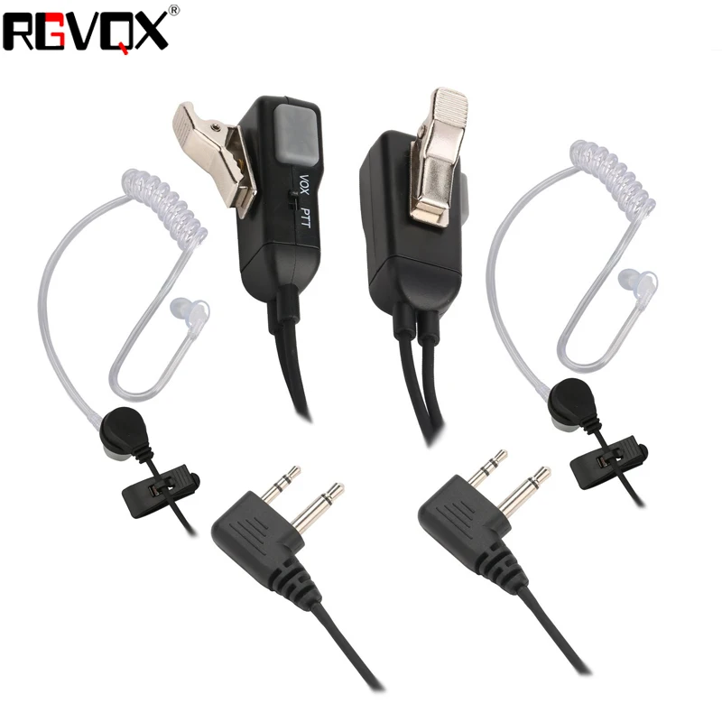 

For Midland Walkie Talkie Earphone with PTT/VOX Two way Radio Earpiece Noise Canceling Transparent Security Headphones 2Pcs