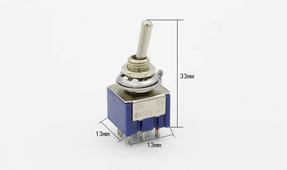 5 шт./лот MTS-202 Темно-синие 6-Pin DPDT ON-ON Мини 6A125VAC миниатюрные тумблеры