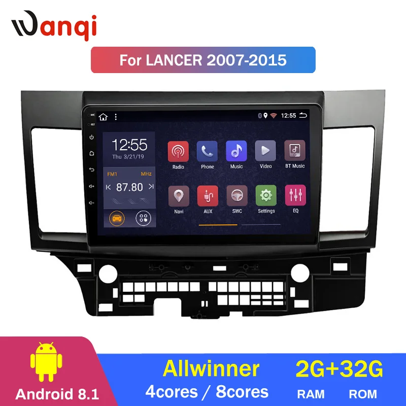 

2G RAM 32G ROM 10.1 inch Android 8.1 car gps navigation for mitsubishi lancer 2007-2015 multimedia radio system