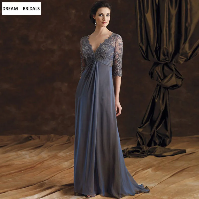 

Sexy V-Neck A-Line vestido de madrinha Half Sleeve Beading Sequined Lace Mother of the Bride Dresses Women rihanna