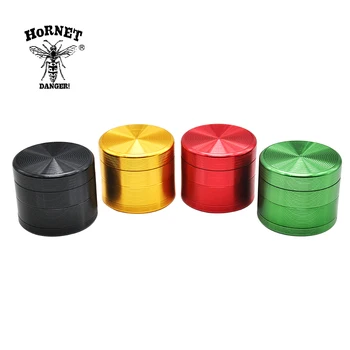 

HORNET Screw Design Aluminum Alloy Tobacco Herb Grinder Dia.40/50/56/63mm 4 Layers Herbal Spice Crusher Hand Crank Smoke Miller