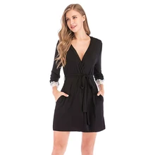 Летнее женское кимоно, халат, однотонная Пижама, ночное белье, Женский мягкий модальный Повседневный банный халат с поясом, элегантный банный халат для ванной