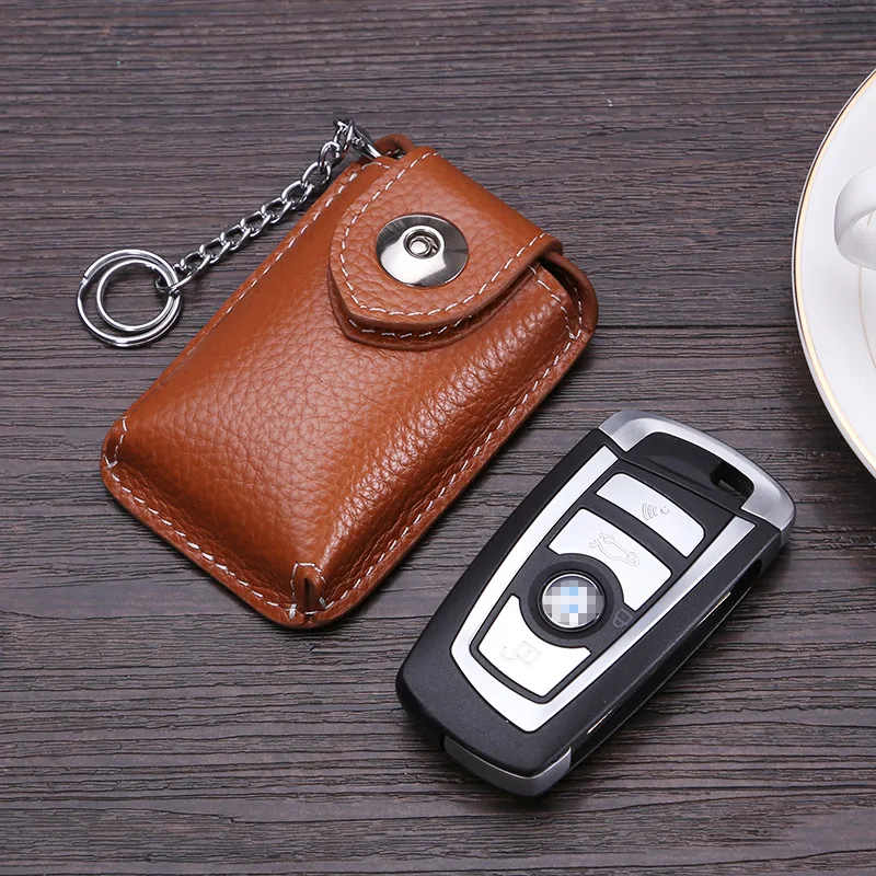 

Car Key Holder Head Layer Cowhide Genuine Leather Business Retro Magnetic Button Men's General Motors Car Key Holder