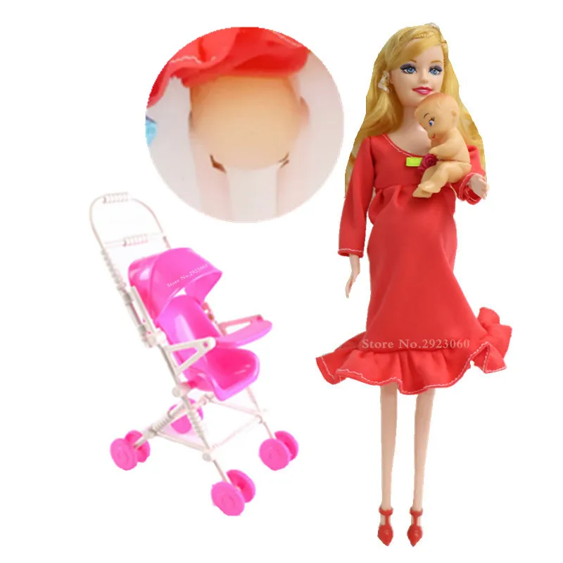 Обучающая настоящая кукла для беременных, костюмы для мамы, кукла+ тележка, есть ребенок В ЖИВОТИКЕ, лучший друг, играть с девочками, игрушки, лучший подарок, XD127